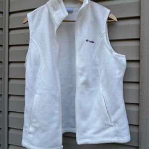 Columbia White Fleece Vest